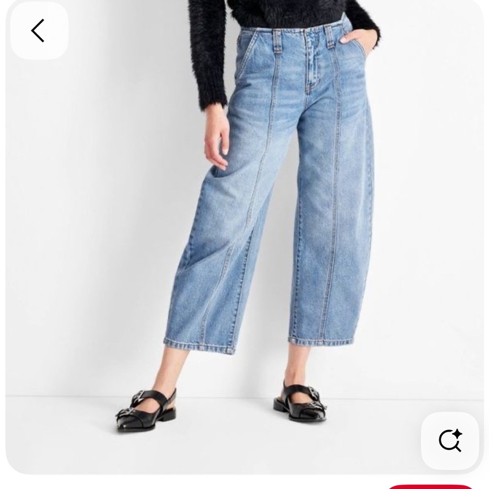 Future Collective mid rise barrel jeans